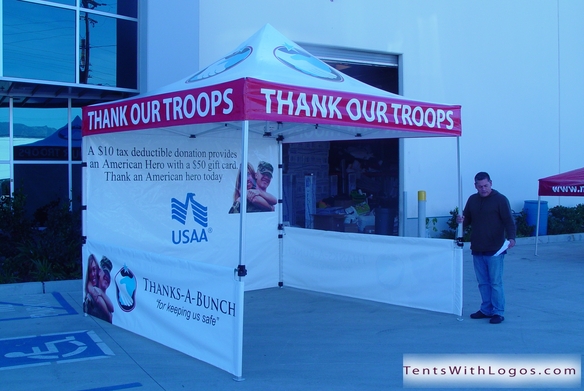 10 x 10 Pop Up Tent - Thank Our Troops
